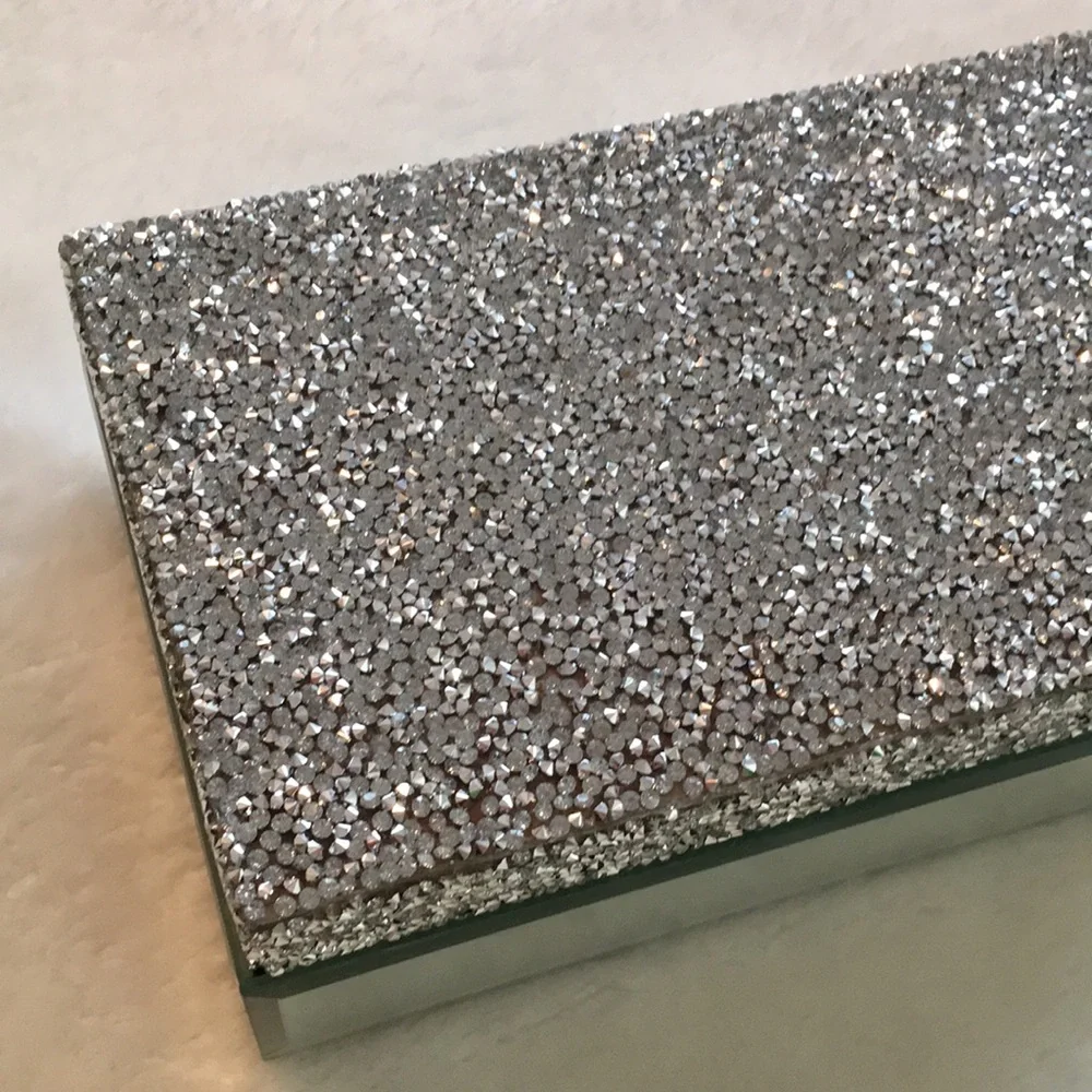 Allure by Jay Silver Sparkle Mirror Jewelry / Makeup / Storage Box